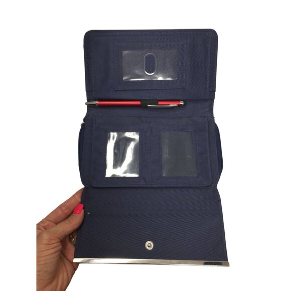 Women's ''Safe Keeper'' Navy Blue Wallet/Clutch - Picture 3 of 10